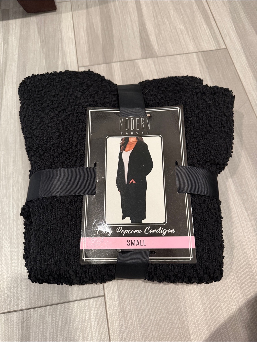 Modern Canvas Cozy Popcorn Cardigan - Black